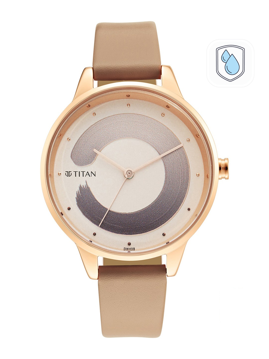 

Titan Women Rose Gold-Toned Brass Dial & Beige Steel Straps Analogue Watch 2648WL05