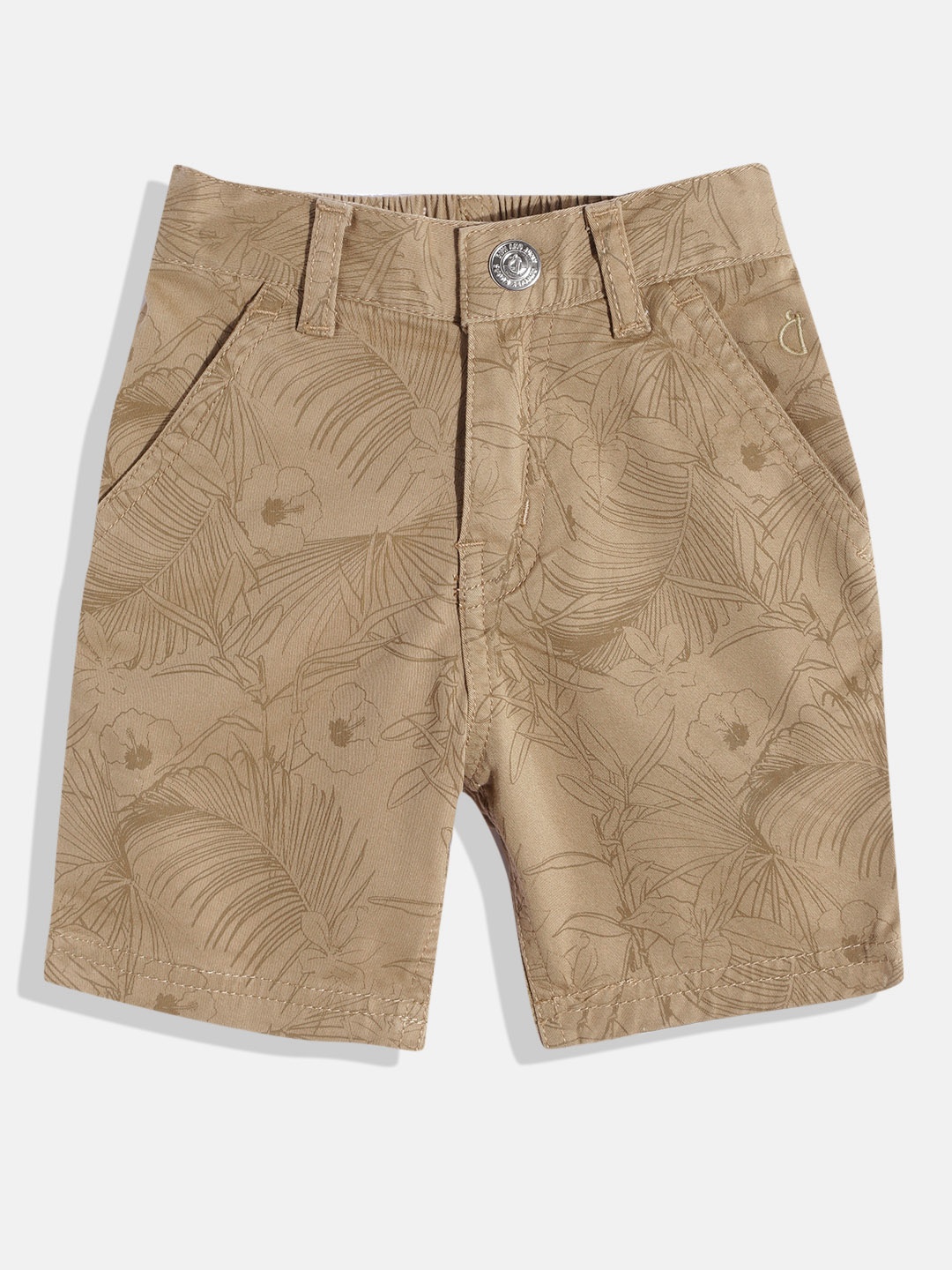 

Gini and Jony Infant Boys Khaki Floral Print Shorts