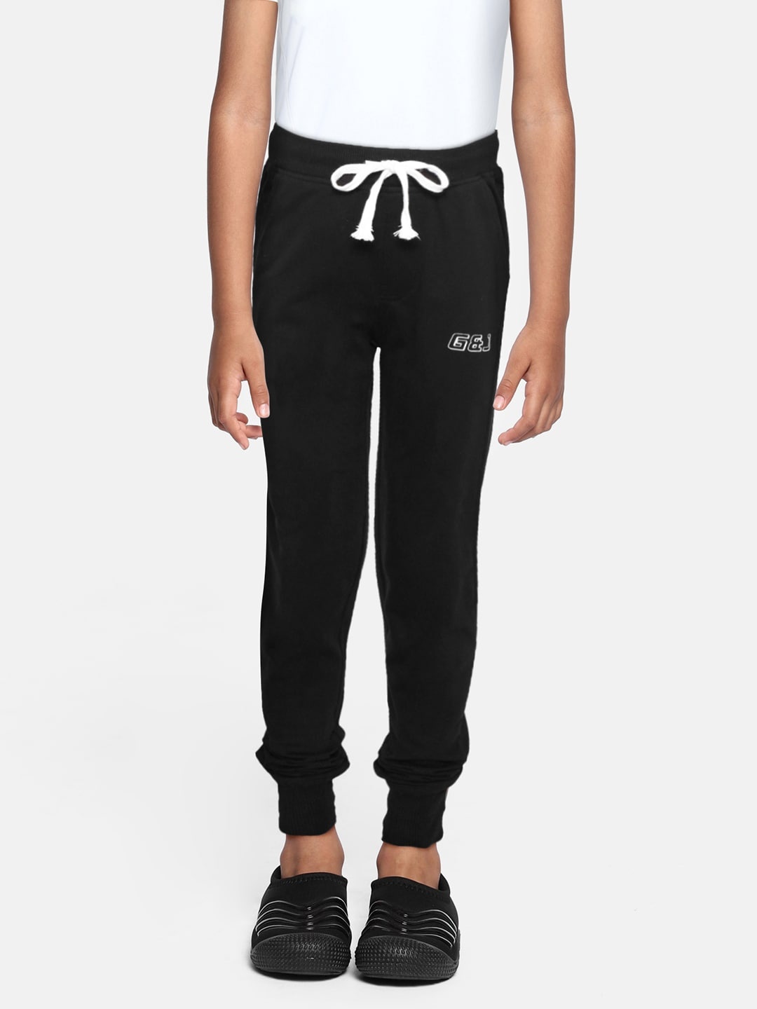 

Gini and Jony Boys Black Cotton Solid Joggers