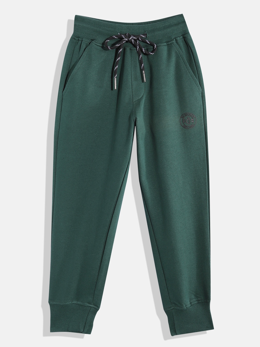 

Gini and Jony Boys Pure Cotton Mid-Rise Regular Fit Joggers, Green