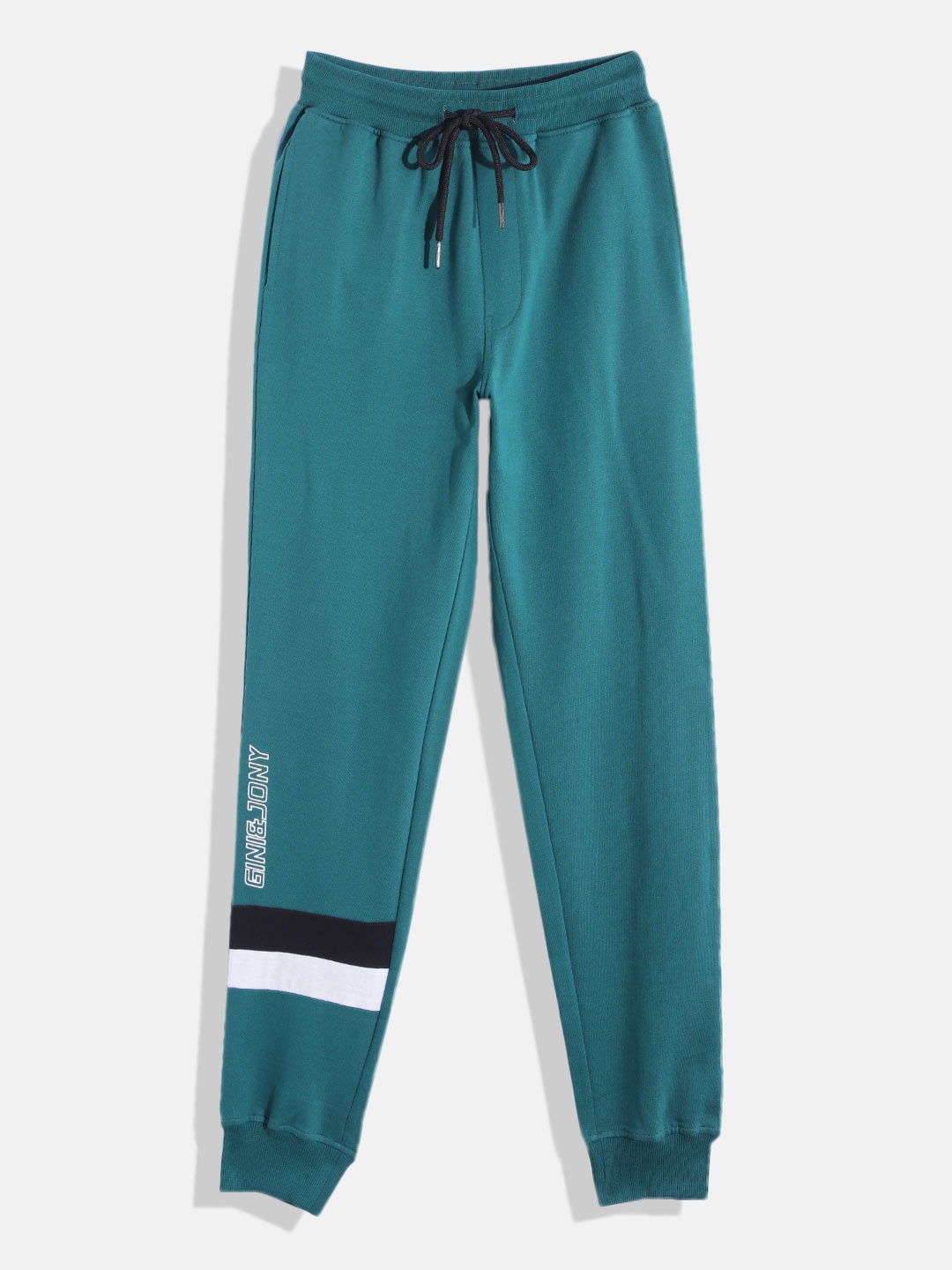 

Gini and Jony Boys Teal Green Solid Joggers