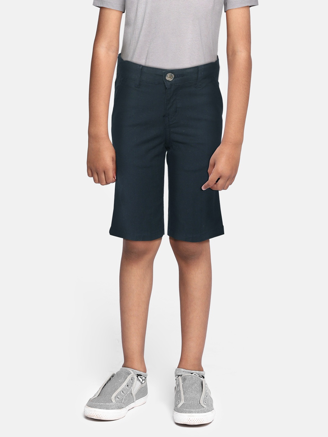 

Gini and Jony Boys Navy Blue Solid Stretchable Chino Shorts