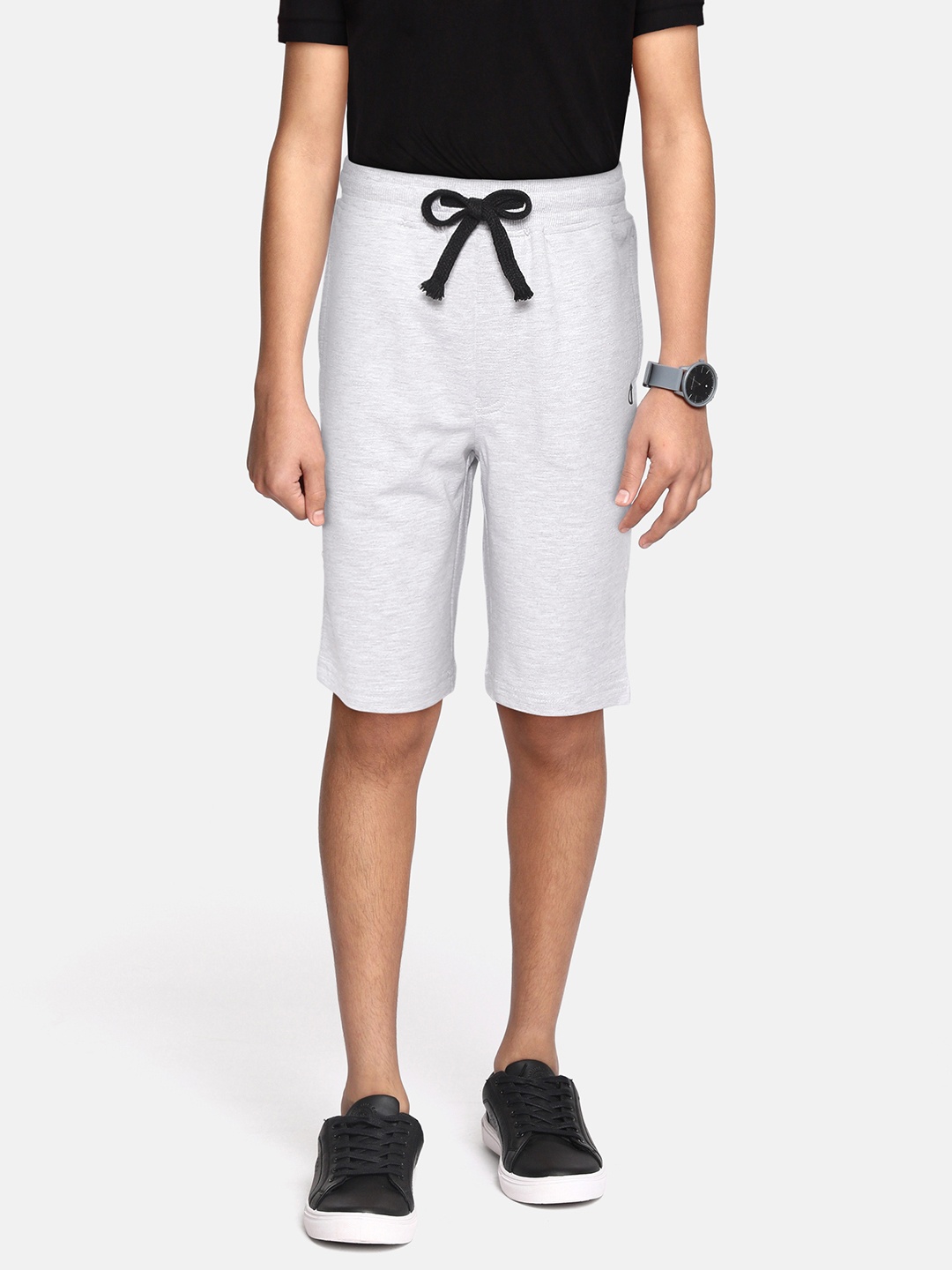 

Gini and Jony Boys Grey Melange Pure Cotton Bermuda Shorts