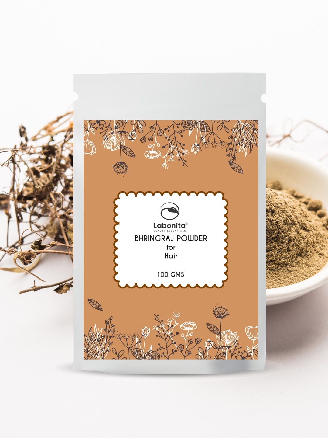 

Labonita Set of 3 Bhringraj Powder for Hair - 100 g Each, Brown