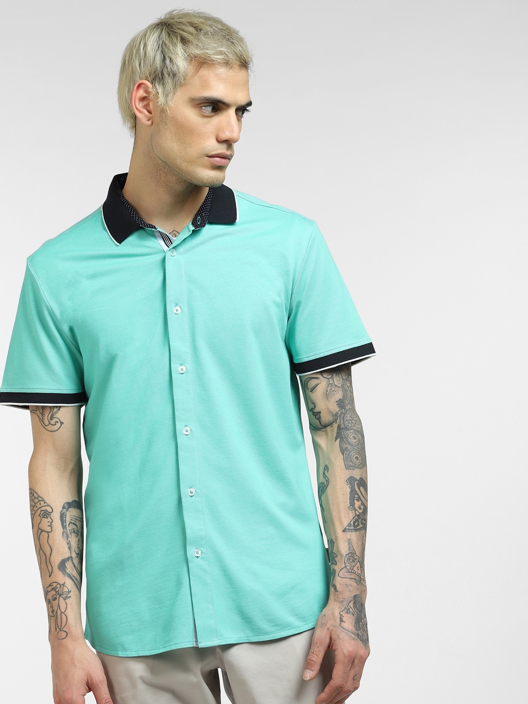 

Jack & Jones Men Blue Striped Casual Shirt