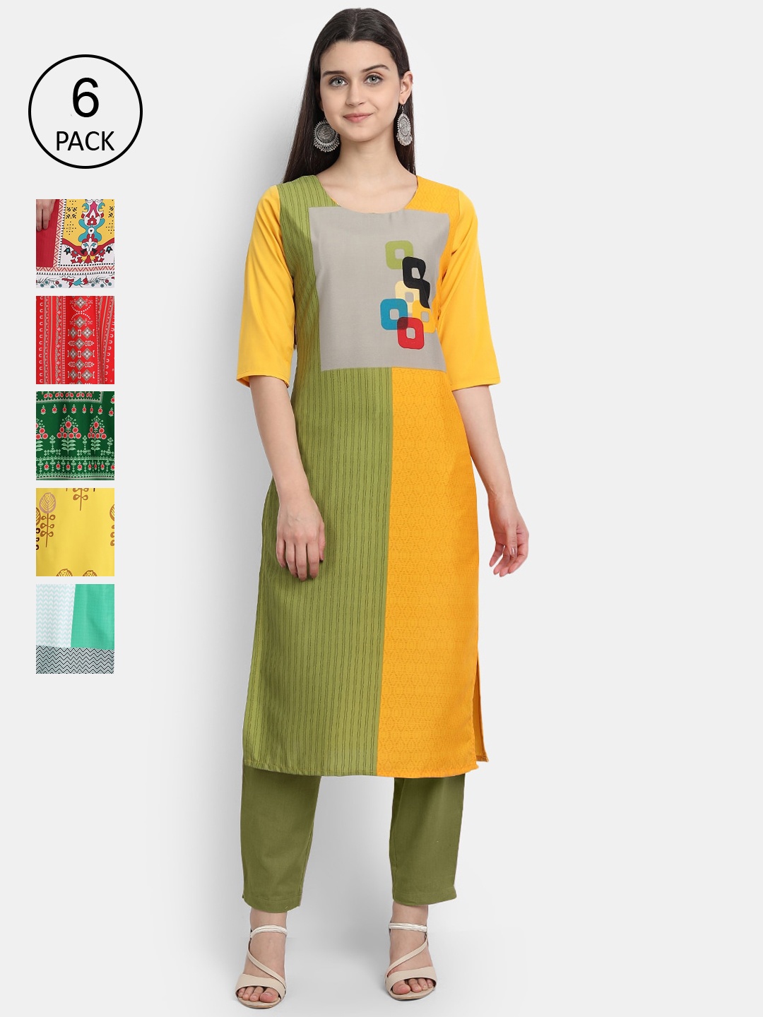 

Ethnic basket Women Multicoloured Ethnic Motifs Printed Crepe Kurta, Multi