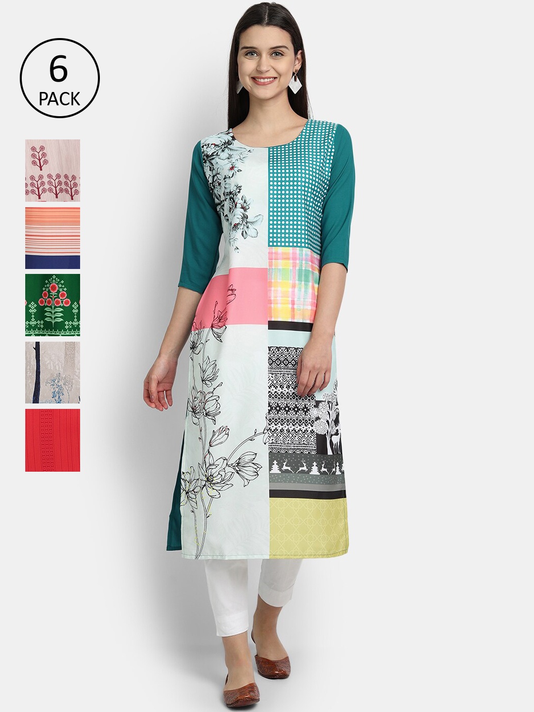 

Ethnic basket Women Multicoloured Ethnic Motifs Printed Crepe Kurta, Multi