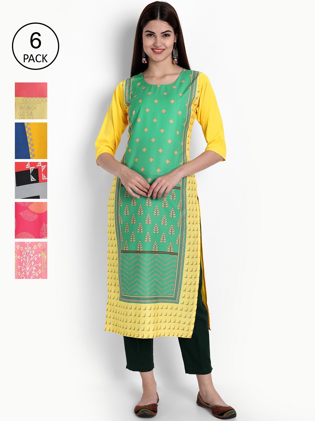 

Ethnic basket Women Multicoloured Floral Printed Crepe Kurta, Multi