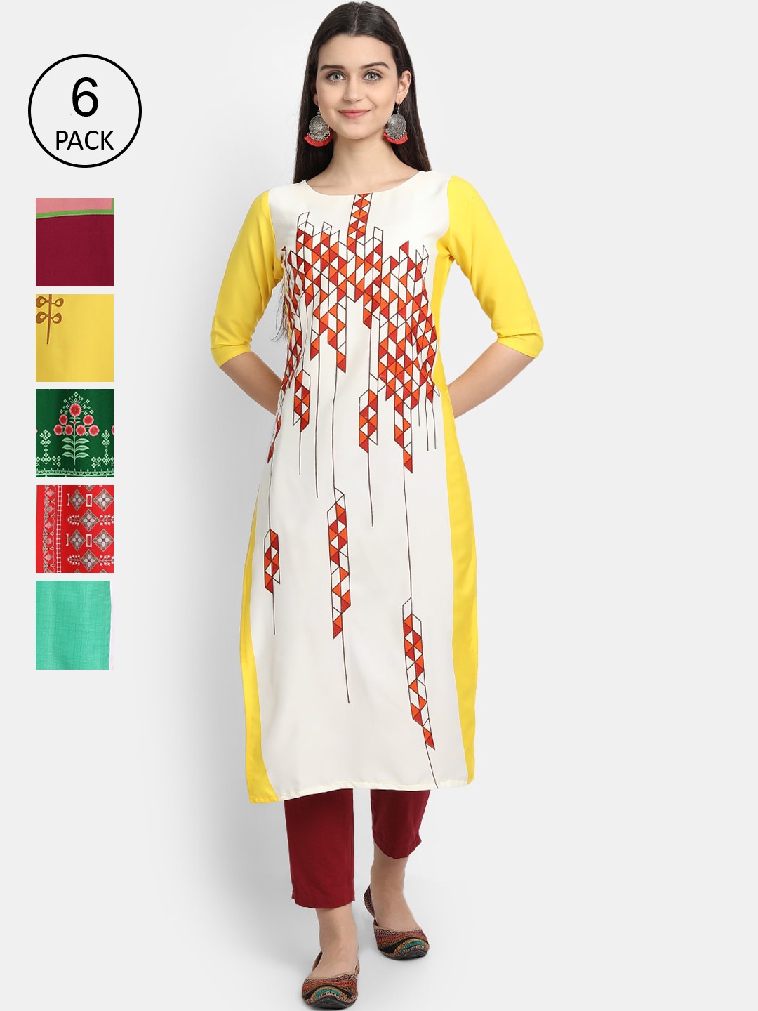 

Ethnic basket Women Multicoloured Ethnic Motifs Printed Crepe Kurta, Multi