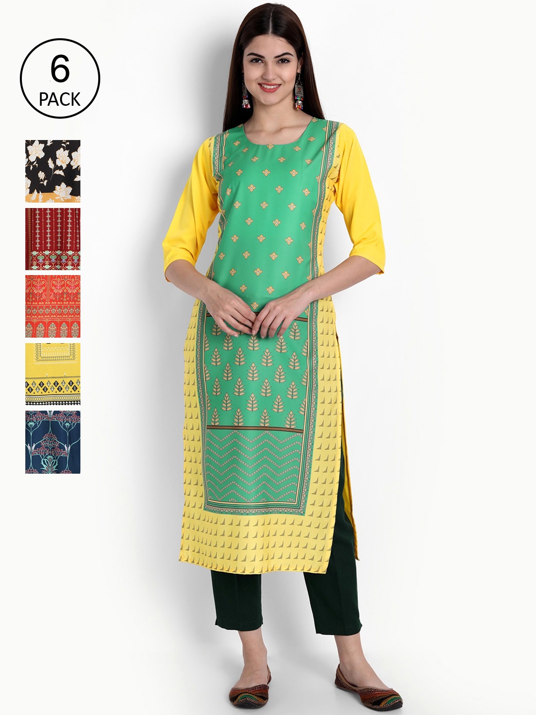 

Ethnic basket Women Multicoloured Ethnic Motifs Printed Crepe Kurta, Multi