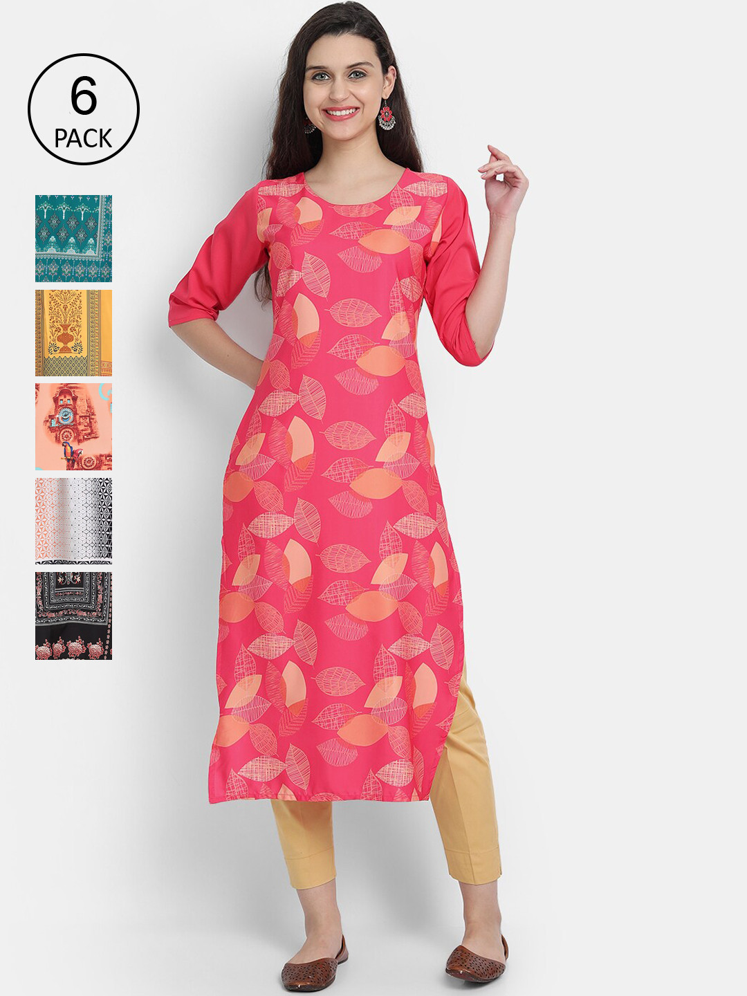 

Ethnic basket Women Multicoloured Ethnic Motifs Printed Crepe Kurta, Multi