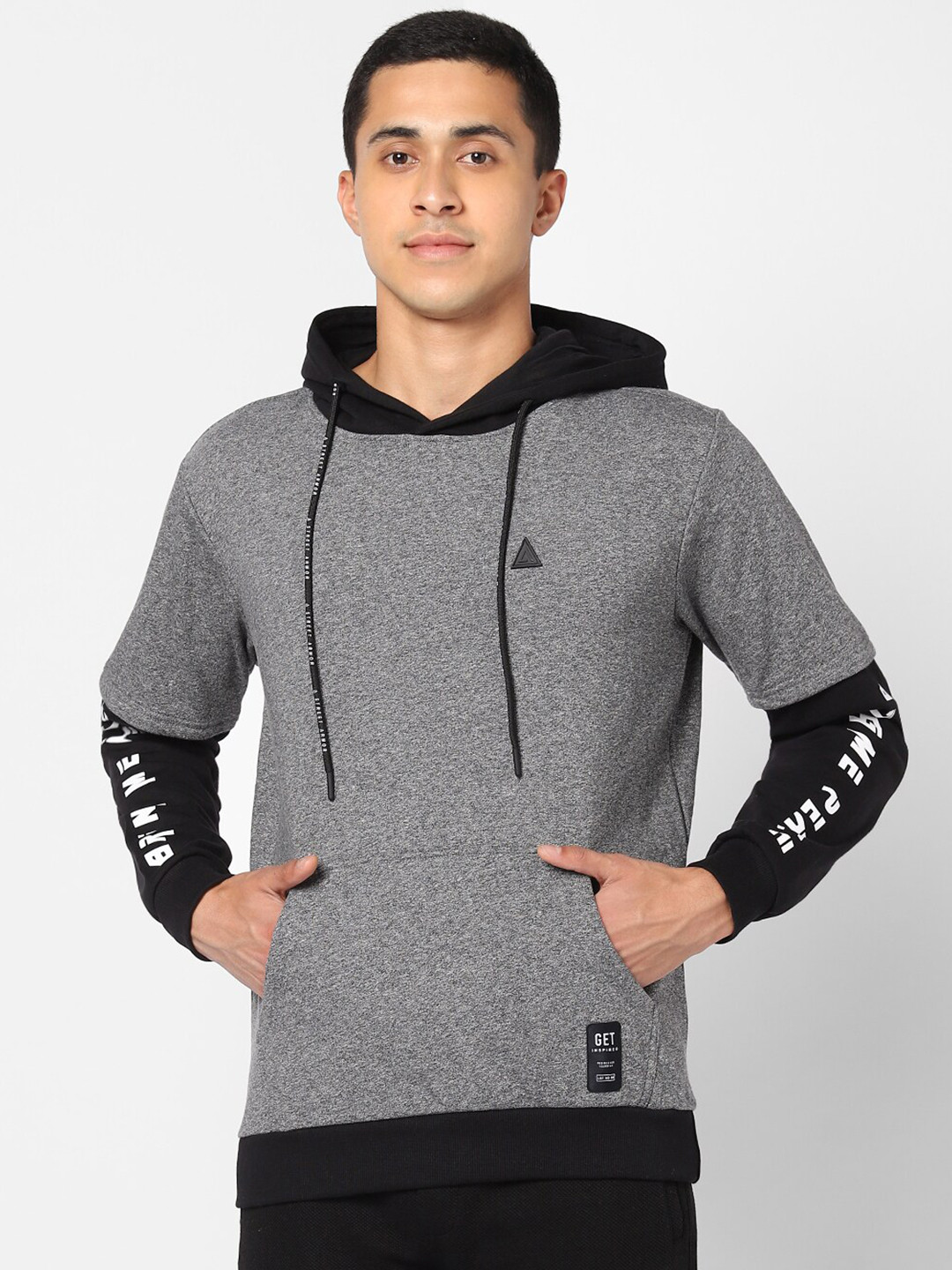 

Street Armor by Pantaloons Men Grey Printed Hooded Sweatshirt