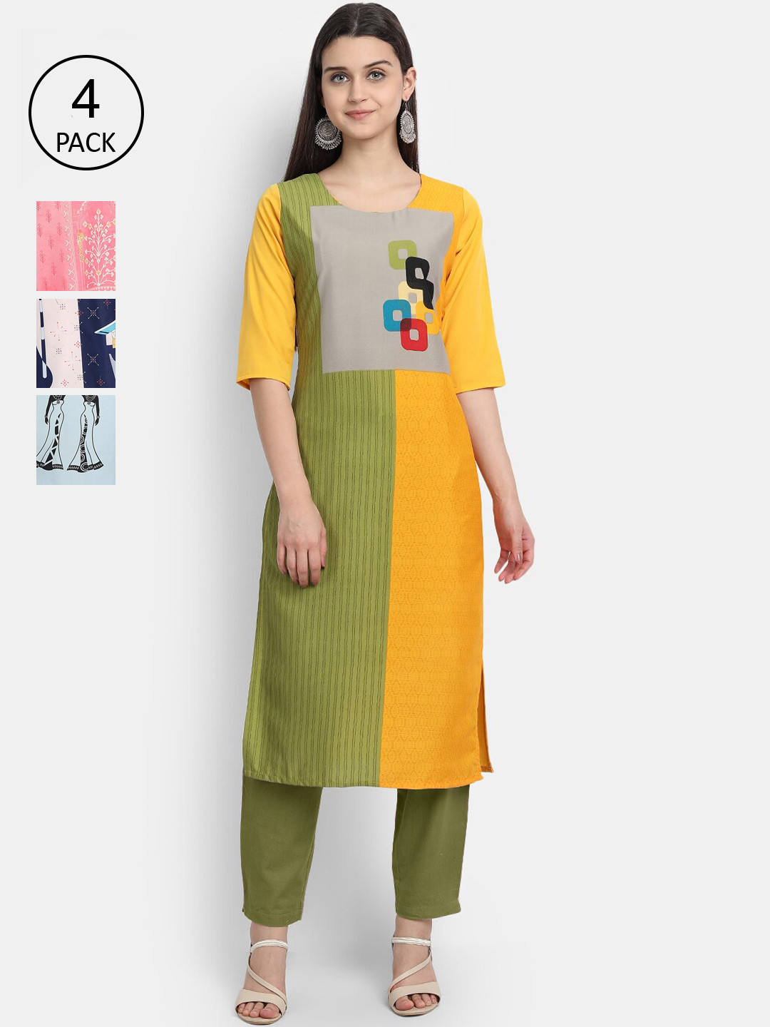 

Ethnic basket Women Multicoloured Ethnic Motifs Printed Crepe Kurta, Multi