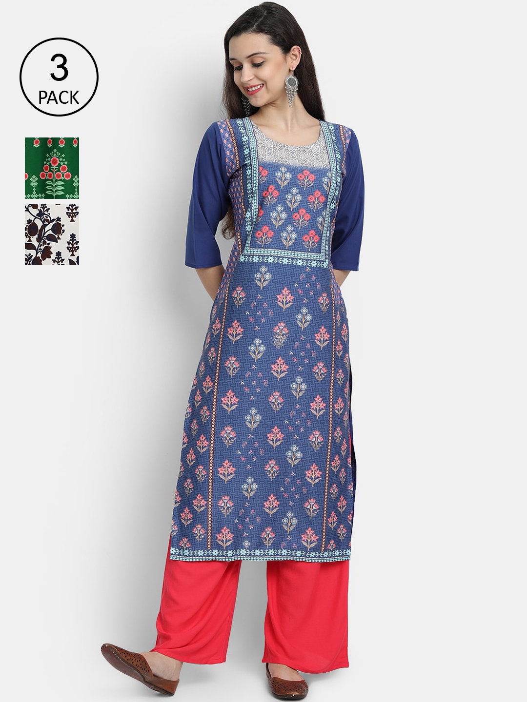 

Ethnic basket Women Multicoloured Ethnic Motifs Printed Crepe Kurta, Multi