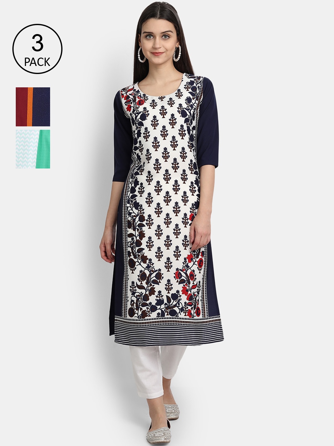 

Ethnic basket Women Multicoloured Ethnic Motifs Printed Crepe Kurta, Multi
