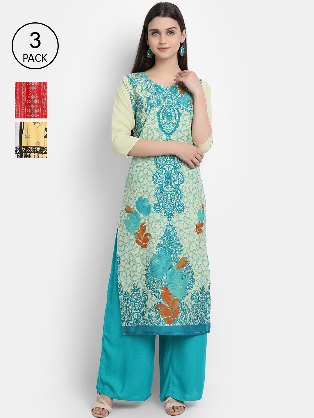 

Ethnic basket Women Multicoloured Floral Printed Crepe Kurta, Multi