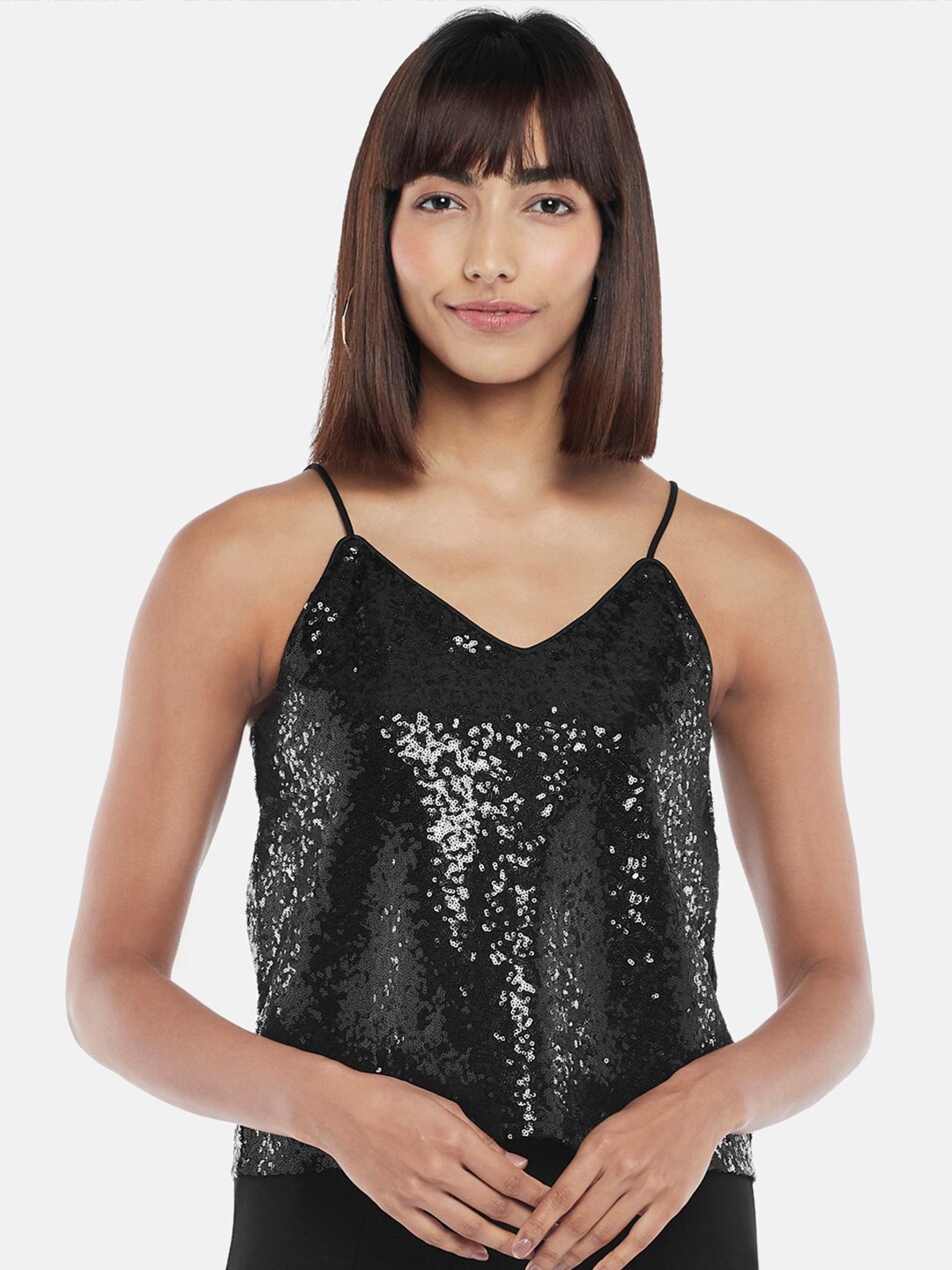 

People Women Black Embellished Top
