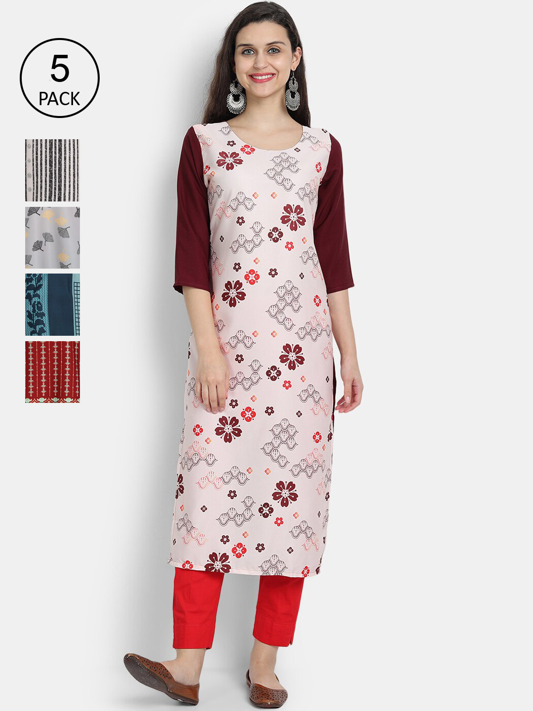 

Ethnic basket Women Multicoloured Ethnic Motifs Printed Crepe Kurta, Multi