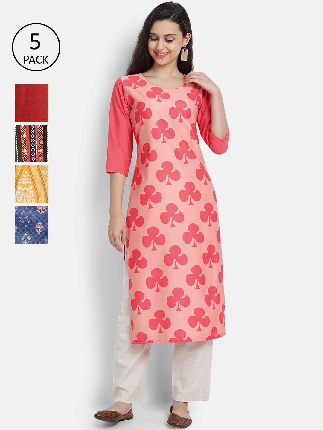 

Ethnic basket Women Multicoloured Ethnic Motifs Printed Crepe Kurta, Multi
