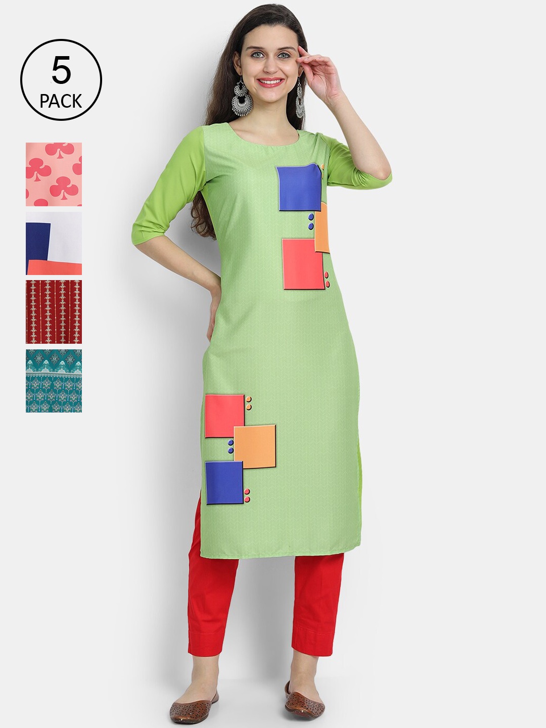 

Ethnic basket Women Multicoloured Ethnic Motifs Printed Crepe Kurta, Multi