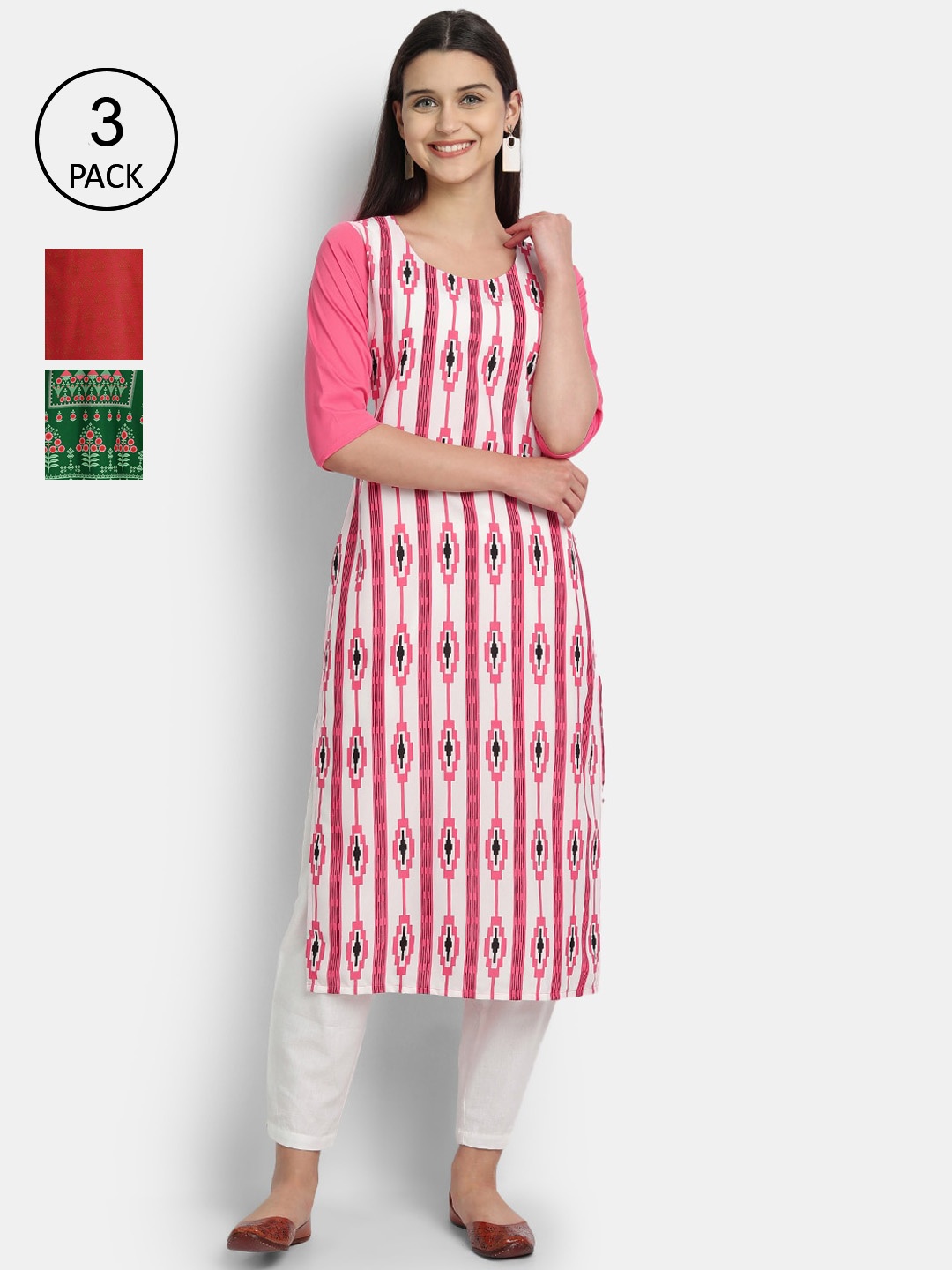 

Ethnic basket Women Multicoloured Printed Crepe Kurta, Multi