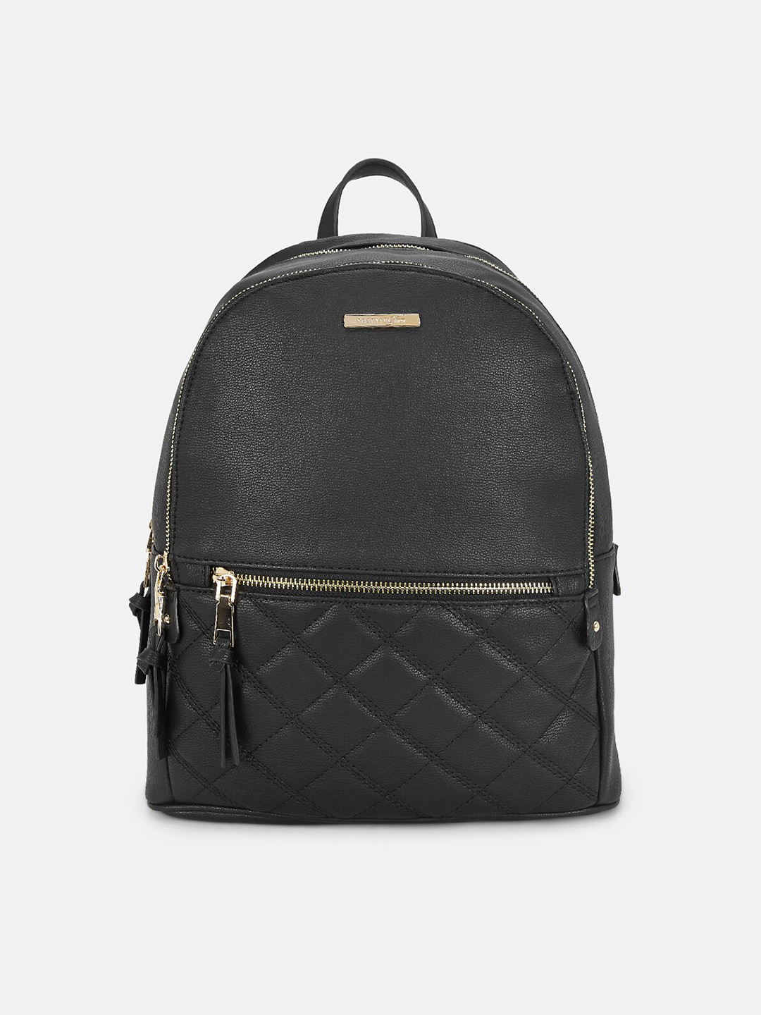 

Forever Glam by Pantaloons Women Black Solid with Quilted Backpack