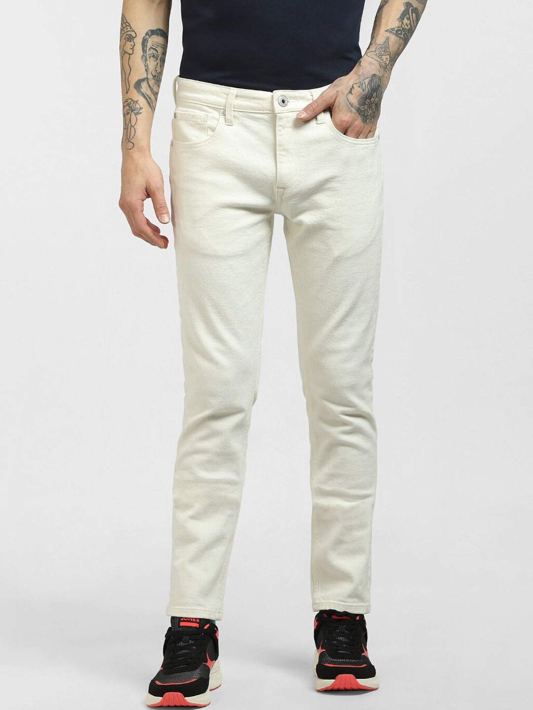 

Jack & Jones Men White Low-Rise Jeans