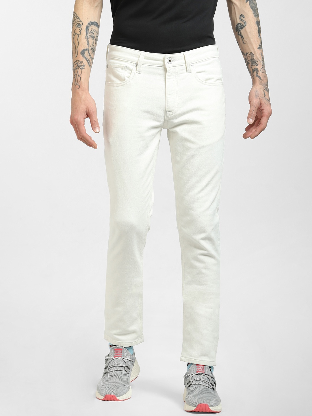 

Jack & Jones Men White Low-Rise Jeans