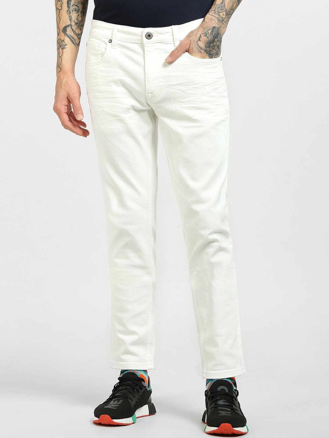 

Jack & Jones Men White Low-Rise Jeans