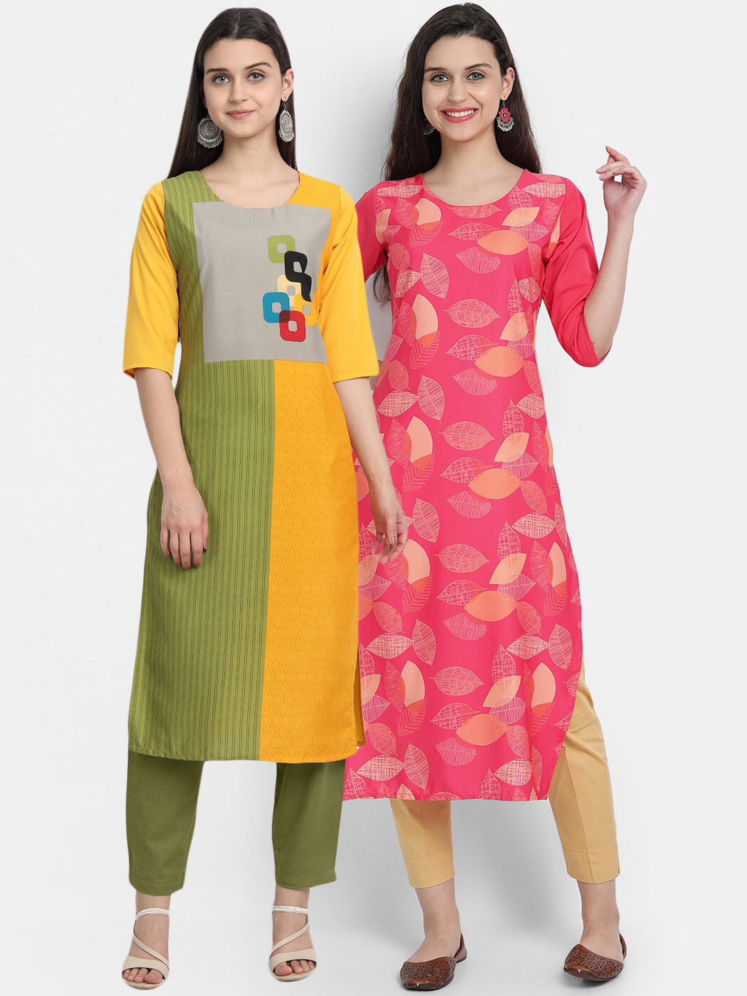 

Ethnic basket Women Multicoloured Printed Crepe Kurta, Multi