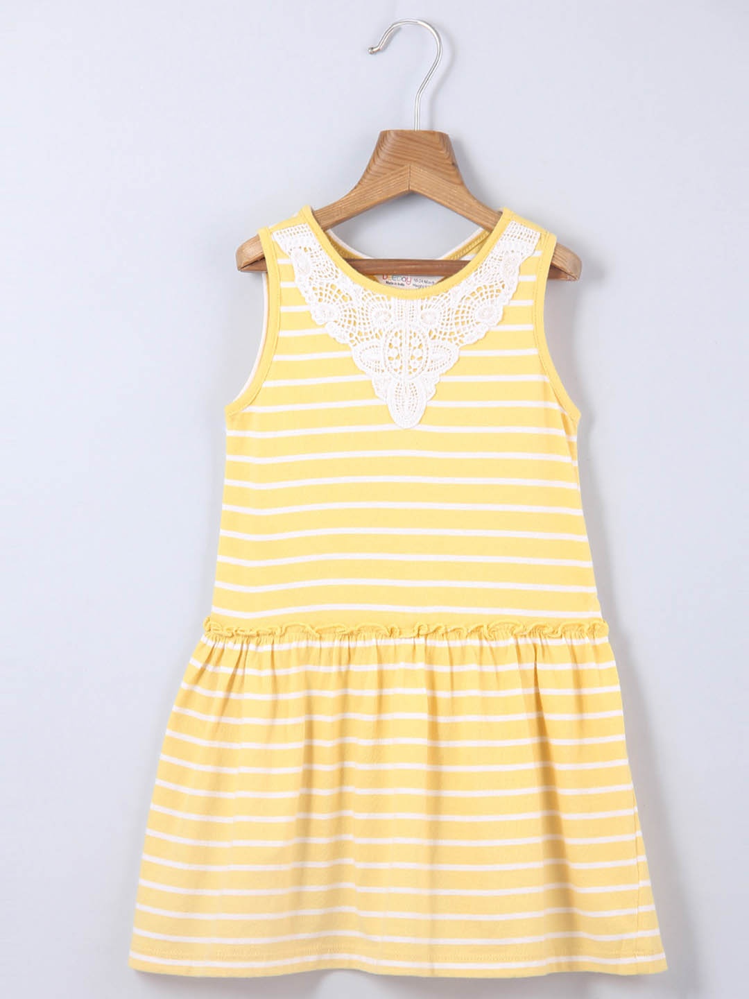 

Beebay Yellow Striped A-Line Dress