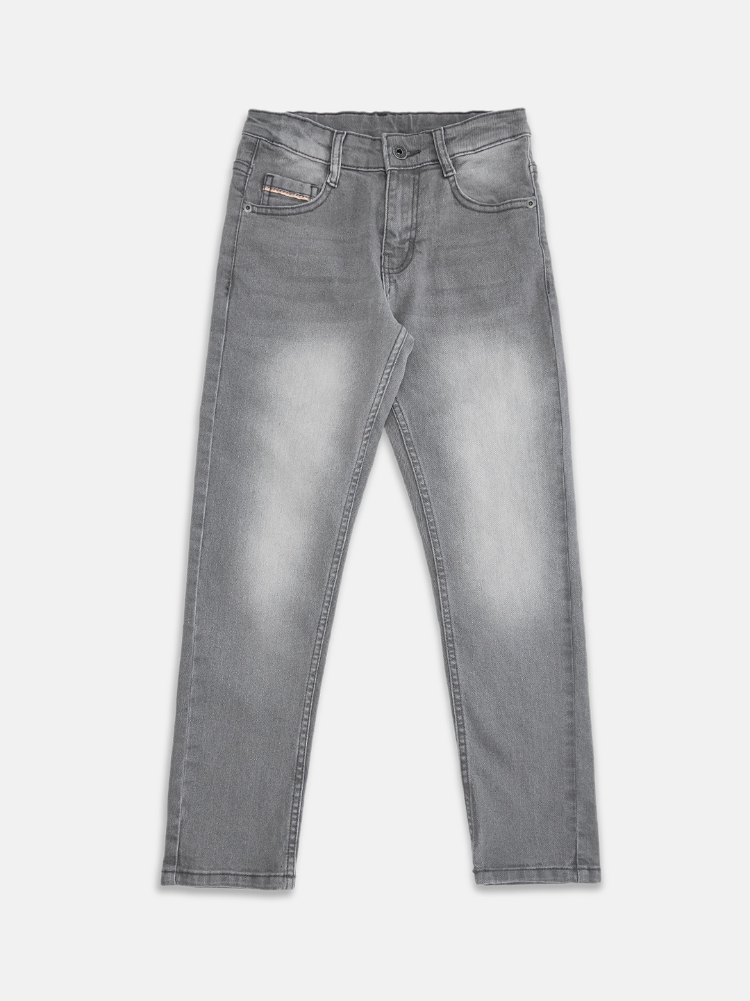 

Pantaloons Junior Boys Grey Tapered Fit Heavy Fade Jeans