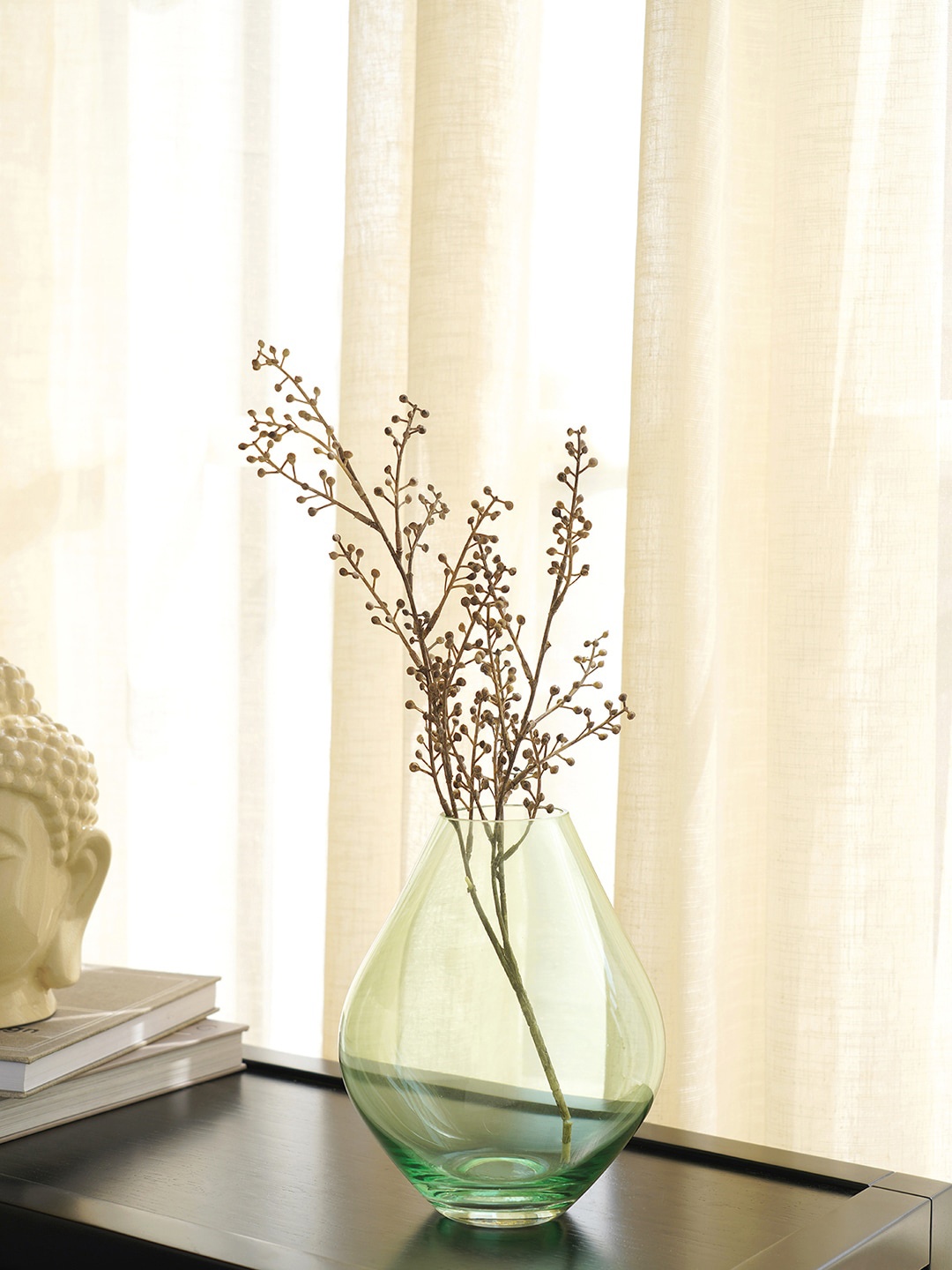 

Pure Home and Living Green Solid Glass Vase