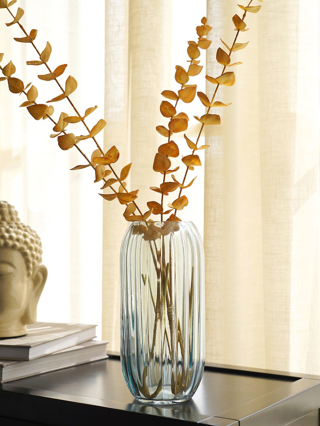 

Pure Home and Living Blue Ribbed Vases