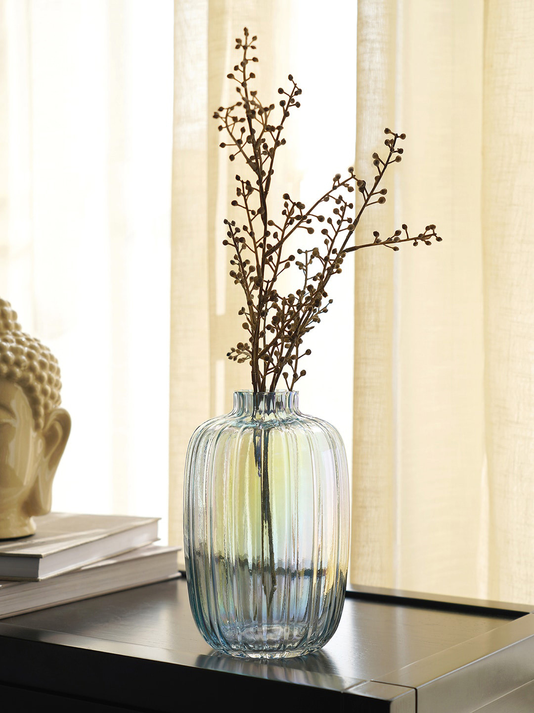 

Pure Home and Living Blue Textured Glass Vase
