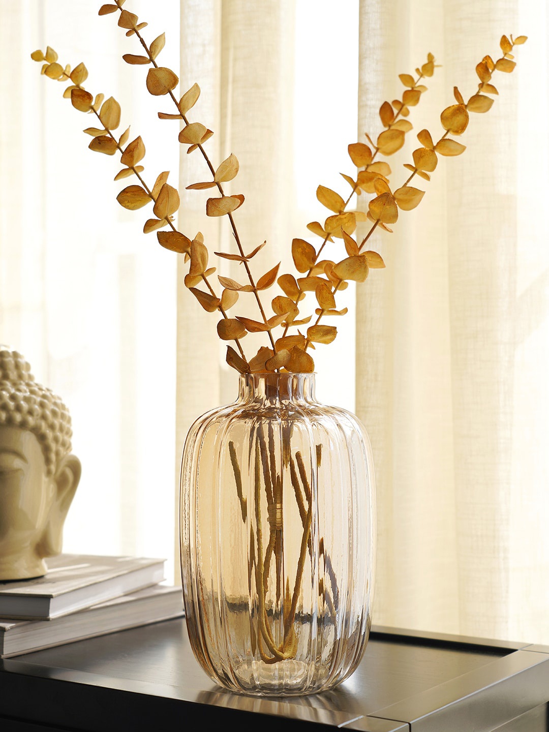 

Pure Home and Living Brown Dune Amber Solid Glass Vase