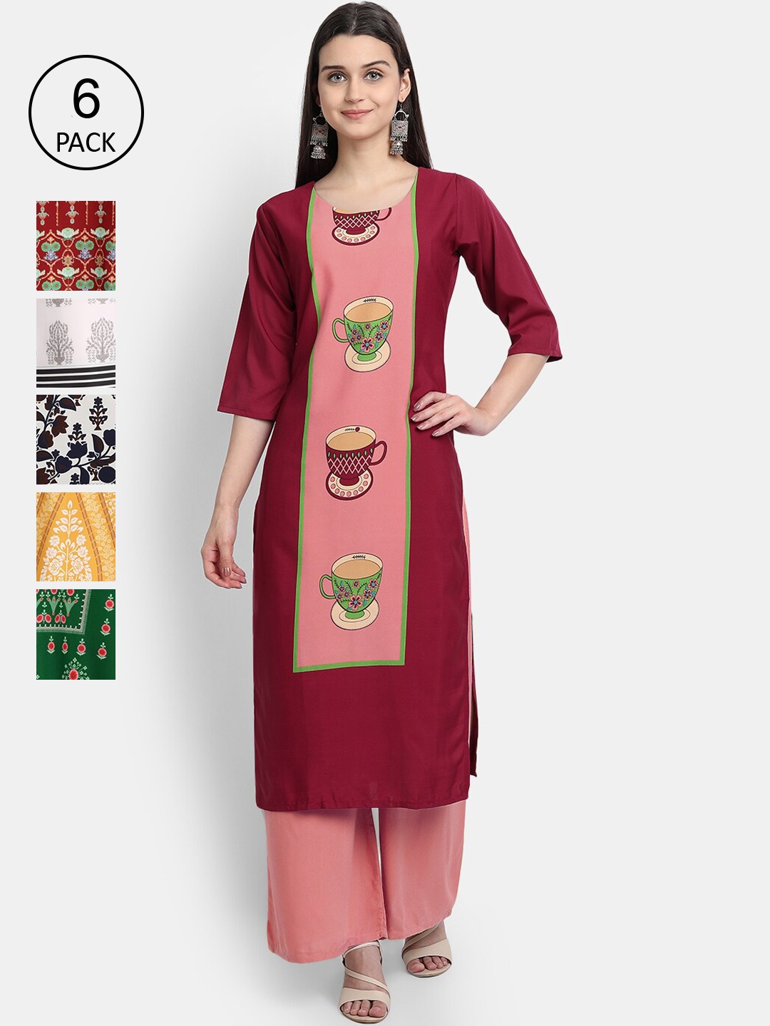 

Ethnic basket Women Multicoloured Ethnic Motifs Printed Crepe Kurta, Multi