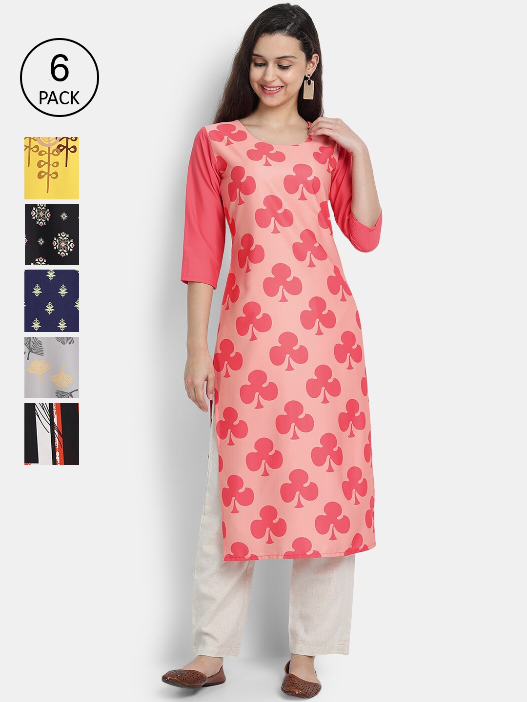 

Ethnic basket Women Multicoloured Floral Printed Crepe Kurta, Multi