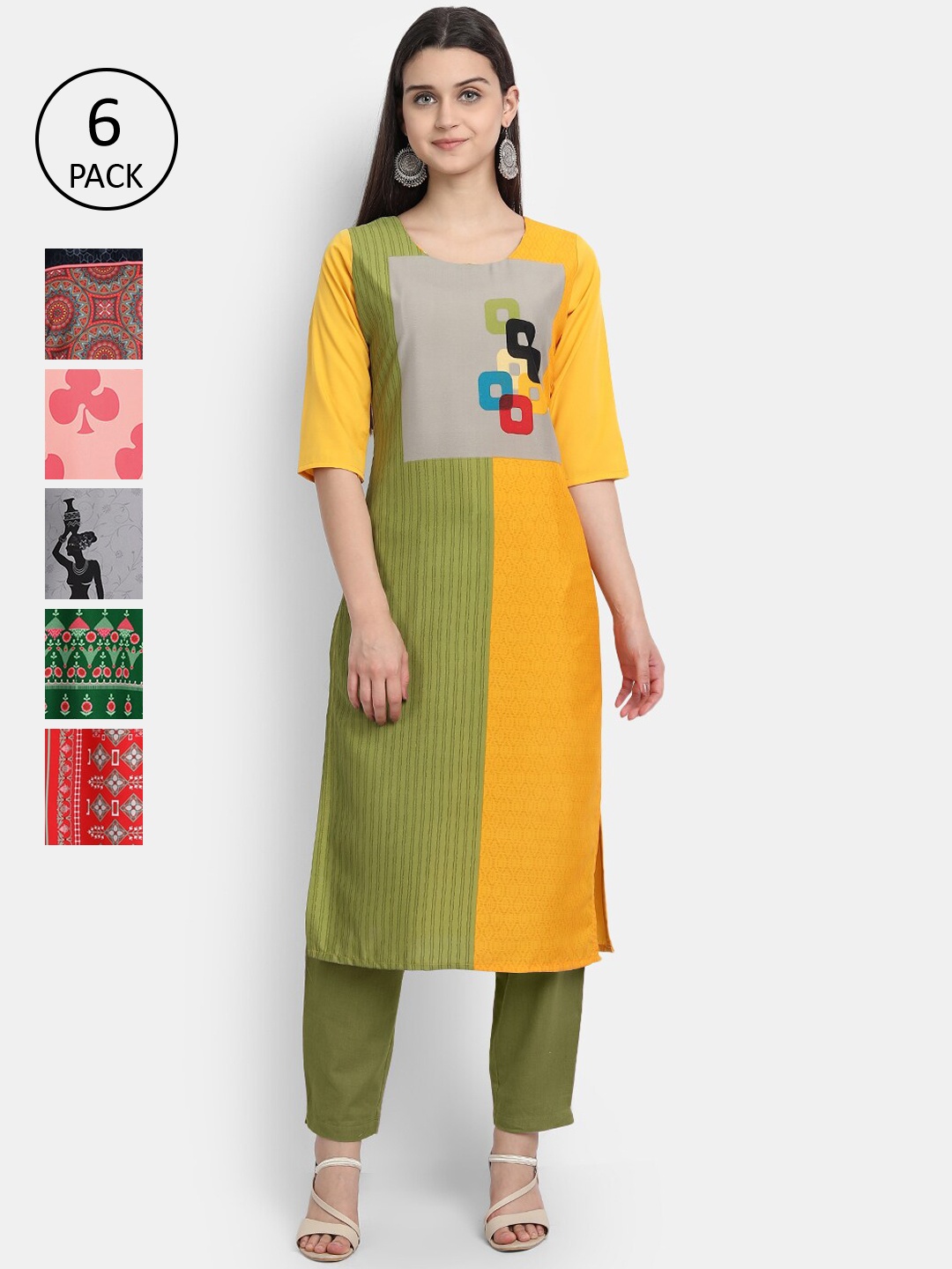 

Ethnic basket Women Multicoloured Printed Crepe Kurta, Multi
