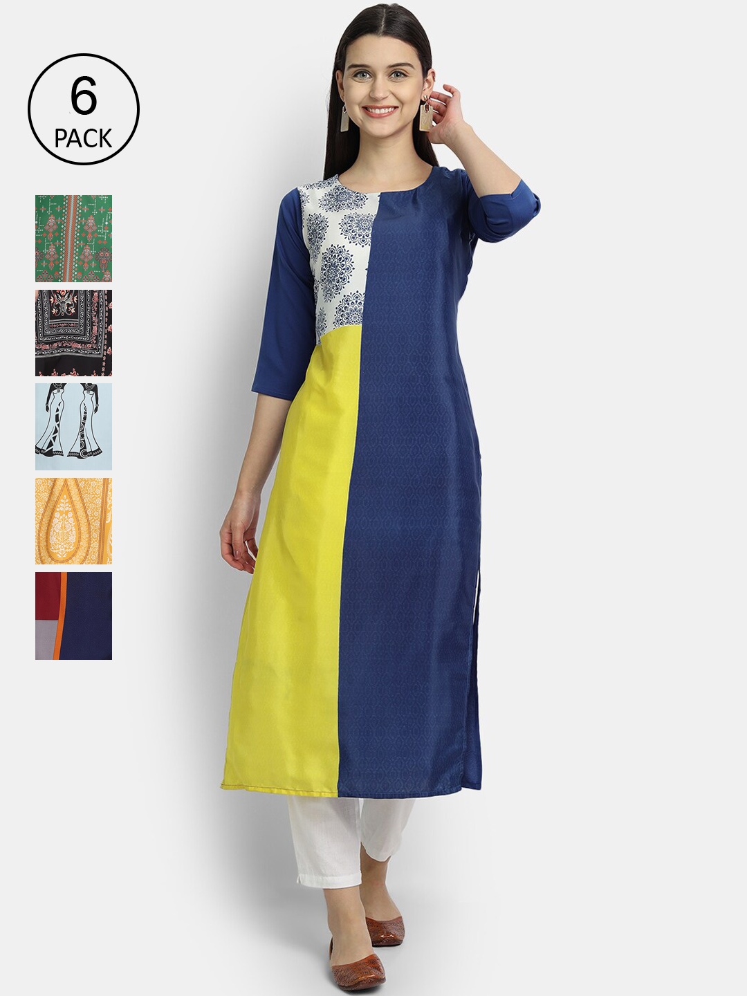 

Ethnic basket Women Multicoloured Ethnic Motifs Printed Crepe Kurta, Multi