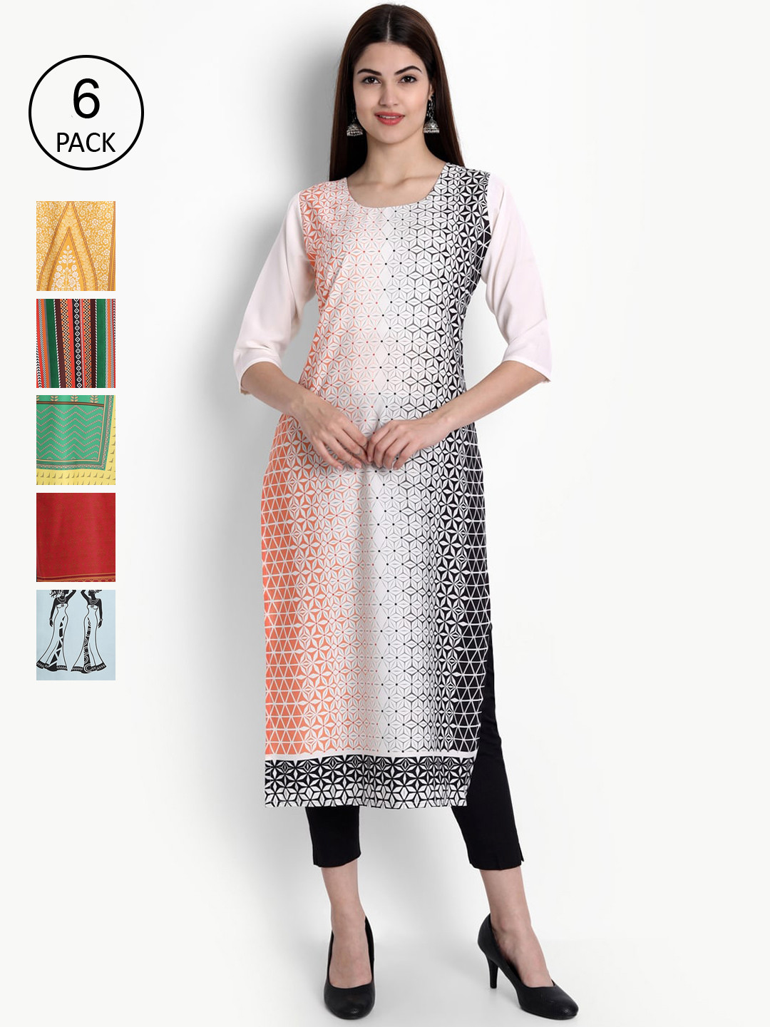 

Ethnic basket Women Multicoloured Ethnic Motifs Printed Crepe Kurta, Multi