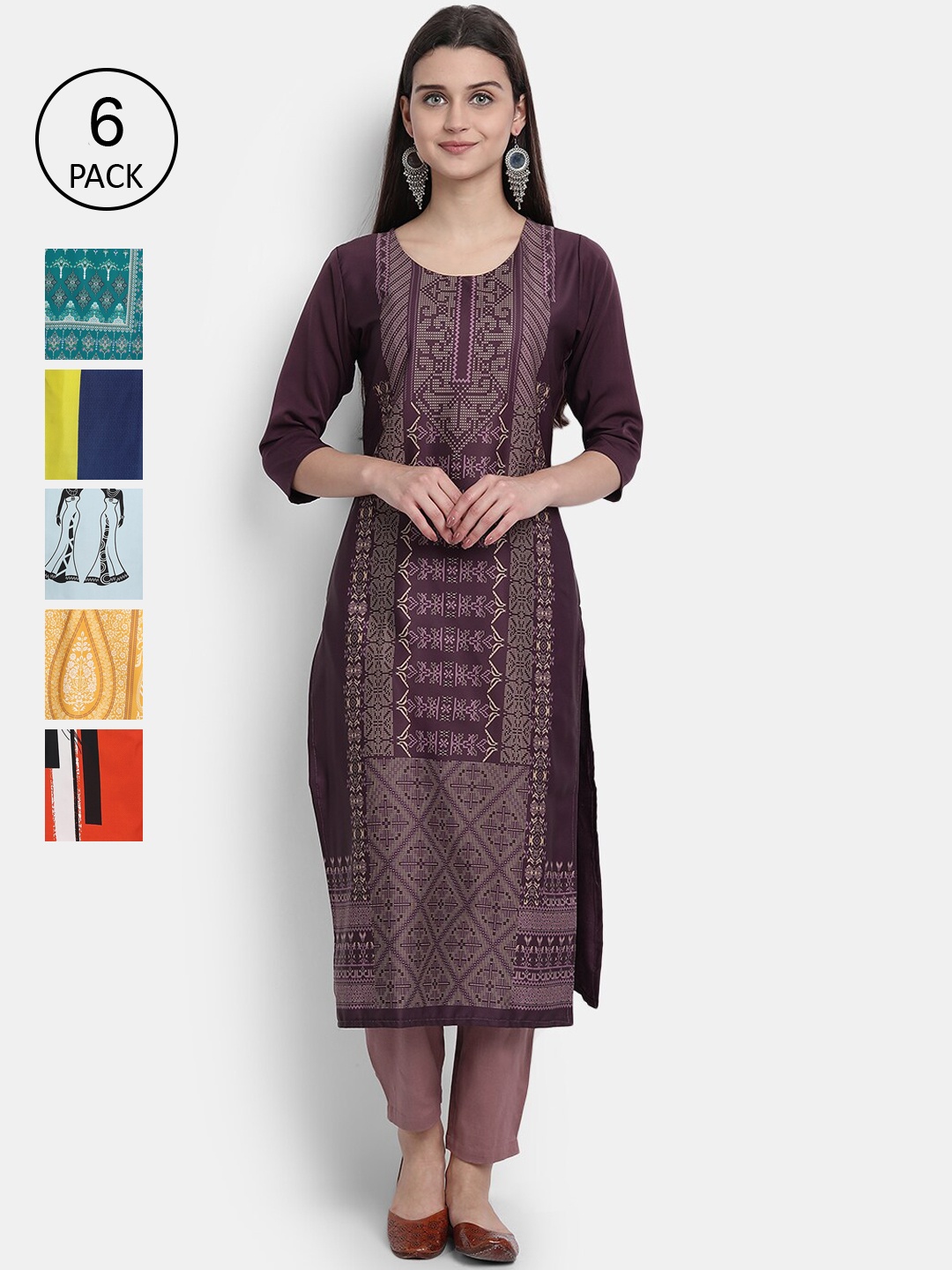 

Ethnic basket Women Multicoloured Quirky Printed Crepe Kurta, Multi