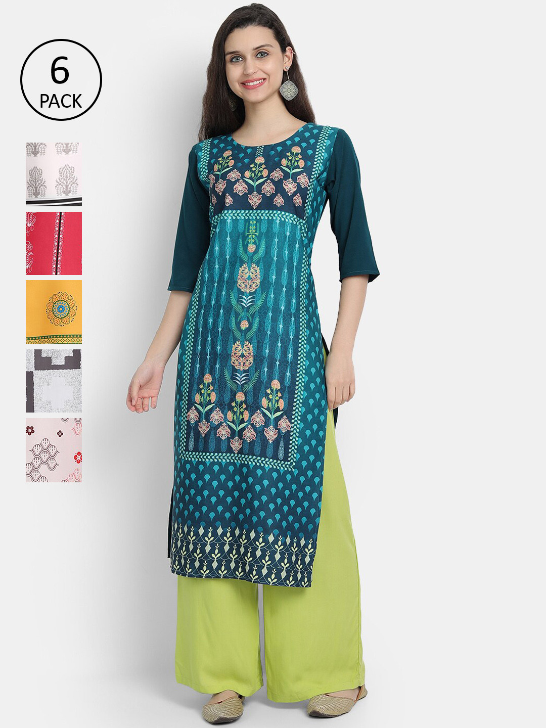 

Ethnic basket Women Multicoloured Ethnic Motifs Printed Crepe Kurta, Multi