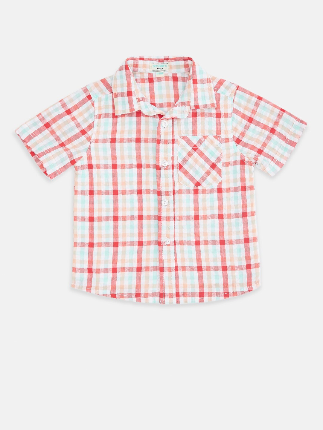 

Pantaloons Baby Boys Regular Fit Multicoloured Tartan Checked Cotton Casual Shirt, Multi