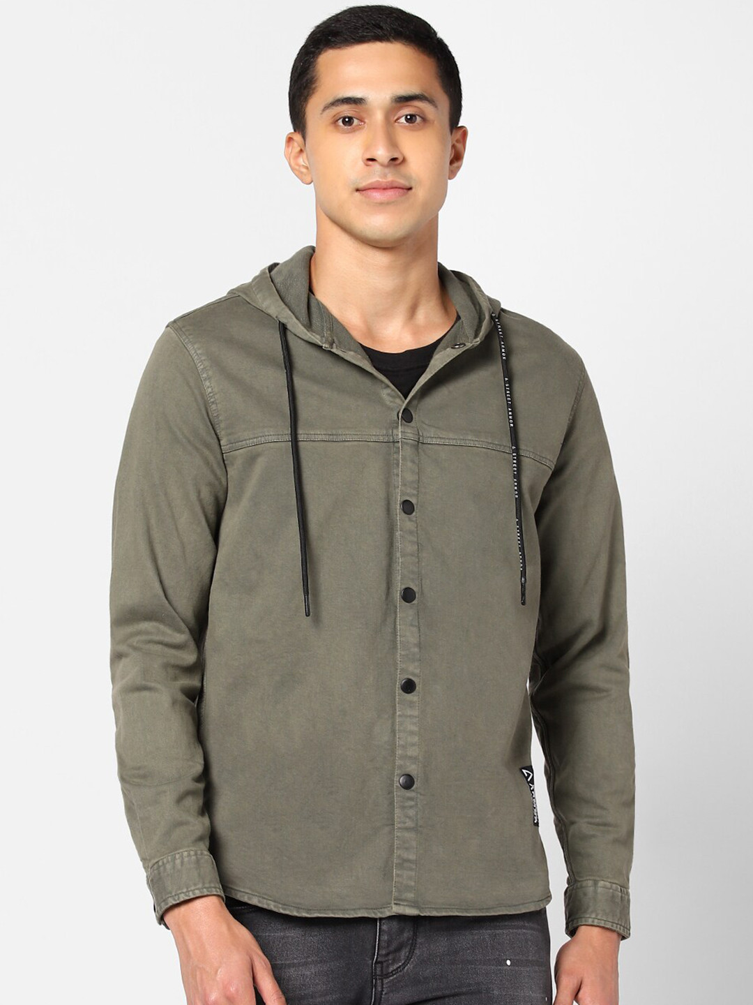 

Street Armor by Pantaloons Men Olive Green Cotton Casual Shirt