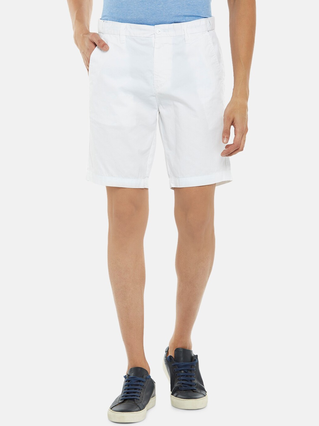 

BYFORD by Pantaloons Men White Slim Fit Cotton Sports Shorts