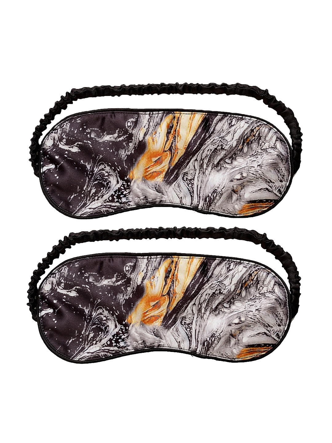 DECOREALM Pack Of 2 Printed Eye Mask, Black
