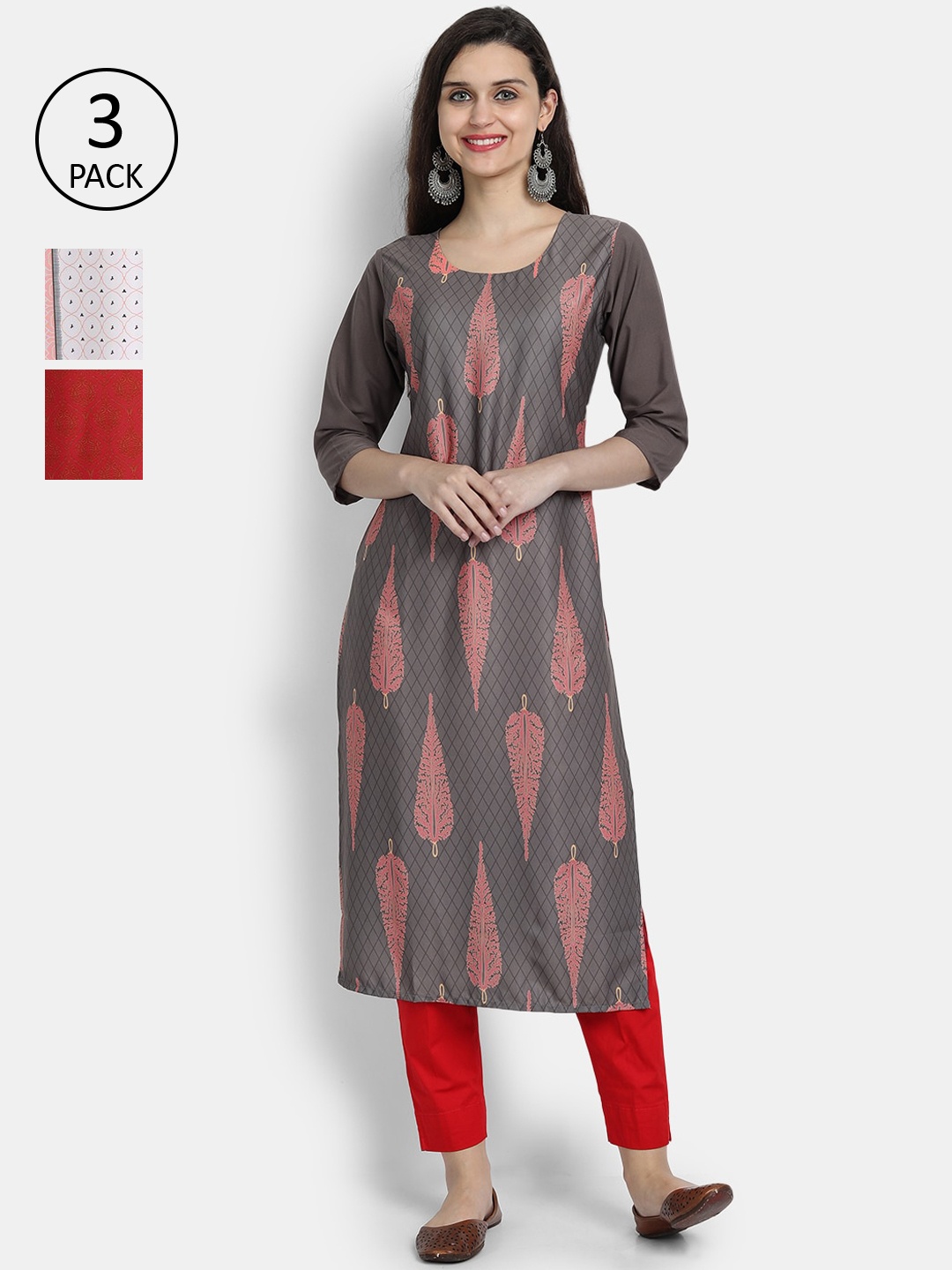 

Ethnic basket Women Multicoloured Ethnic Motifs Printed Crepe Kurta, Multi