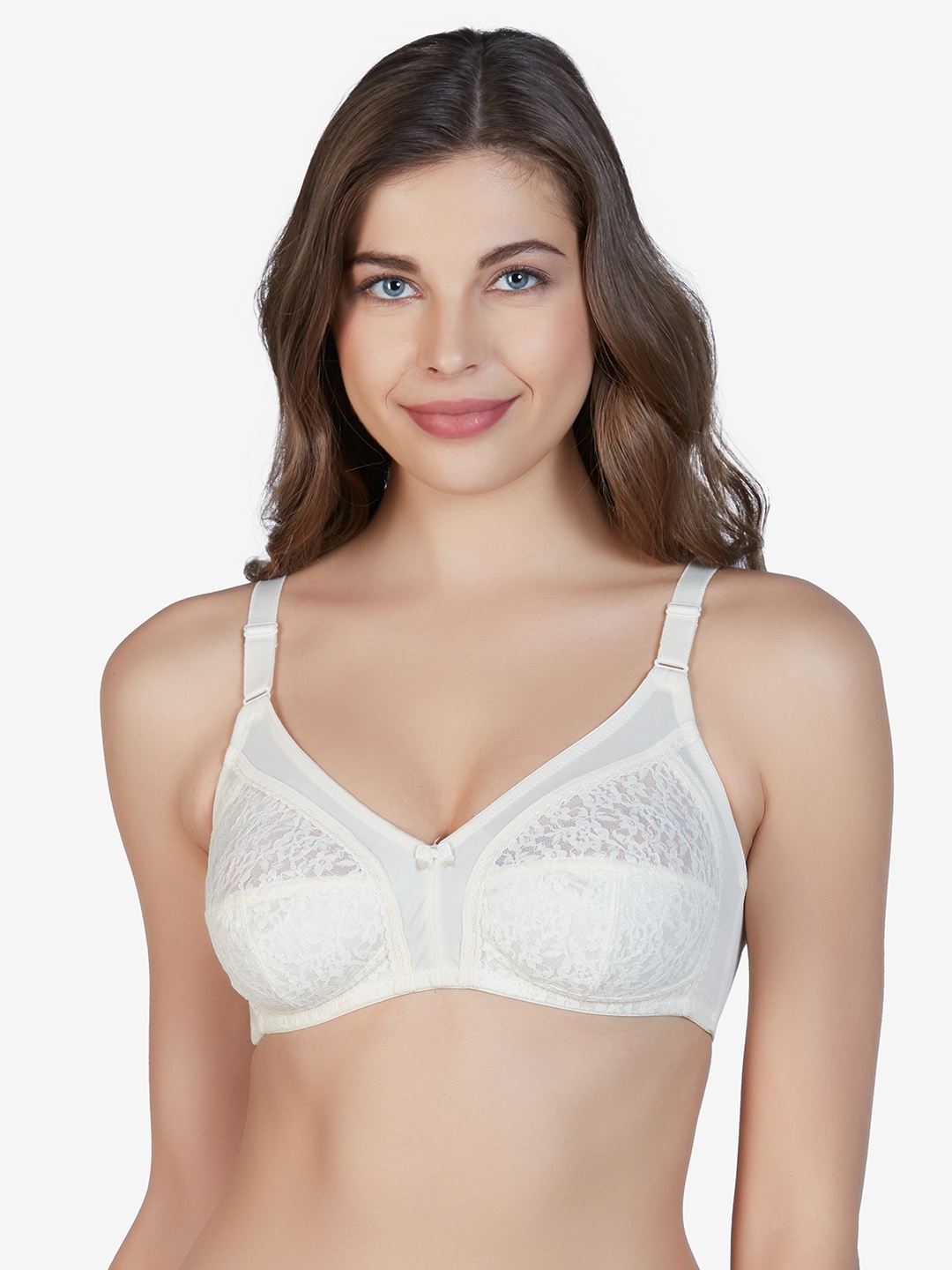 

Amante Non Padded Wirefree Lace Magic Bra - BFOM17, Cream