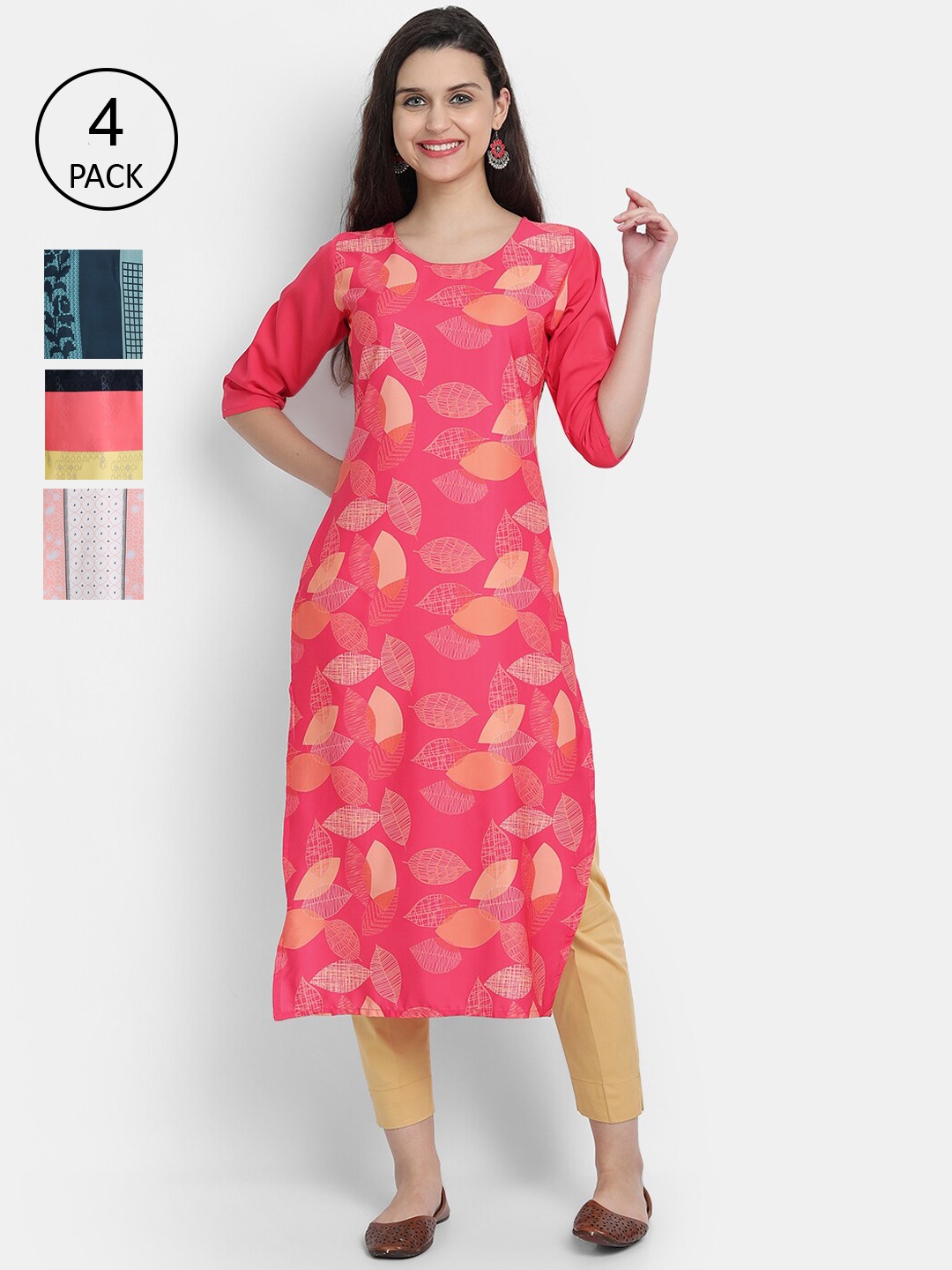 

Ethnic basket Women Multicoloured Printed Crepe Kurta, Multi
